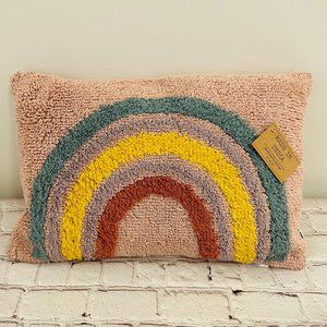 Boho Chenille Rainbow Decorative Pillow